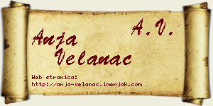 Anja Velanac vizit kartica